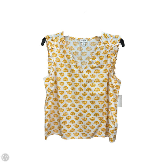 Top Sleeveless By J. Crew In White & Yellow, Size: S