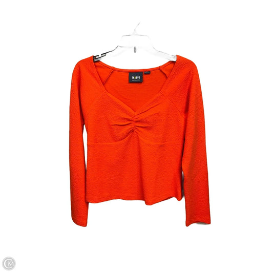 Top Long Sleeve By Anthropologie In Orange, Size: M