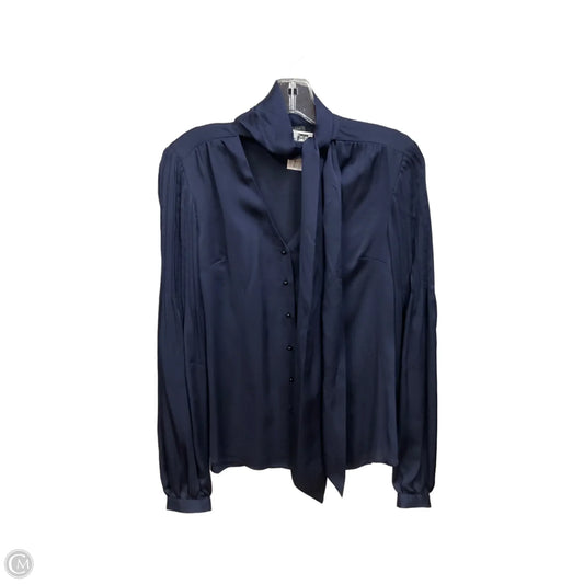 Blouse Long Sleeve By Ann Taylor In Blue, Size: Xs