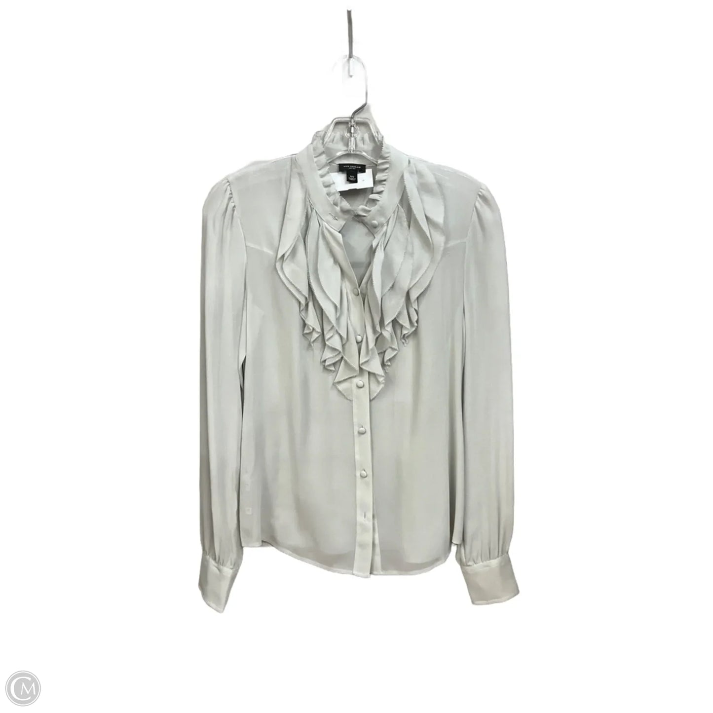 Blouse Long Sleeve By Ann Taylor In Blue, Size: Xs