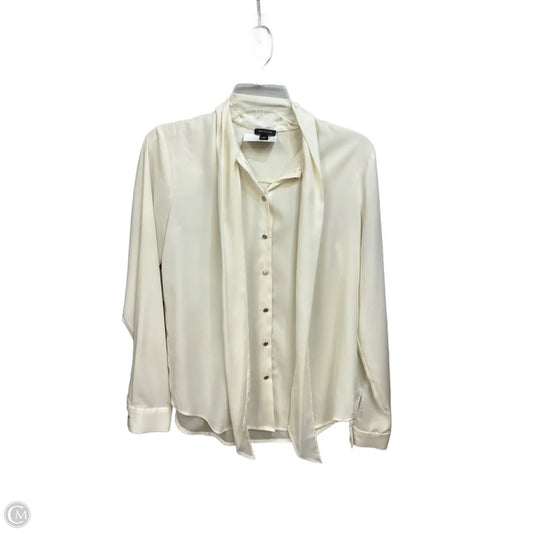 Blouse Long Sleeve By Ann Taylor In White, Size: Xs