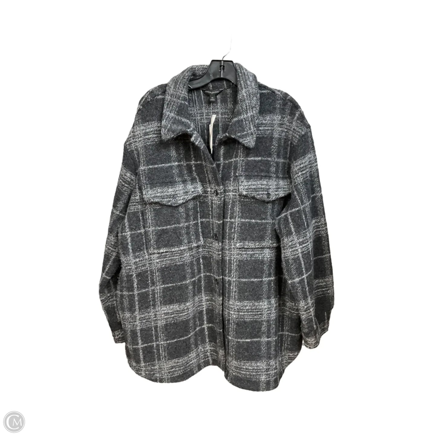 Jacket Shirt By Banana Republic In Grey, Size: Xl