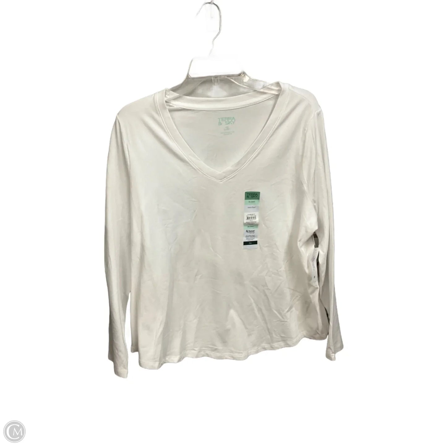 Top Long Sleeve Basic By Terra & Sky In White, Size: L