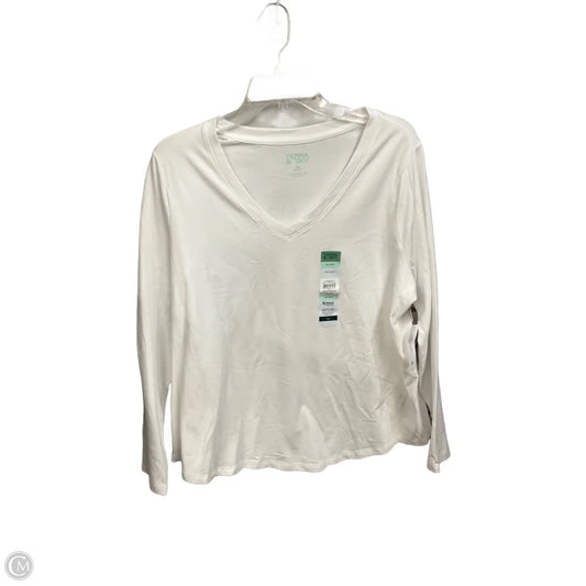 Top Long Sleeve Basic By Terra & Sky In White, Size: L