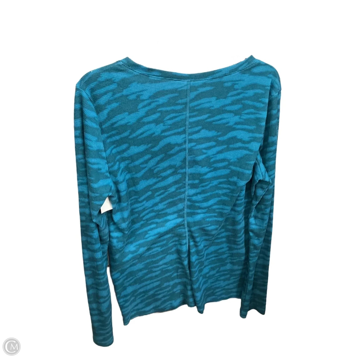 Athletic Top Long Sleeve Collar By Under Armour In Teal, Size: Xl
