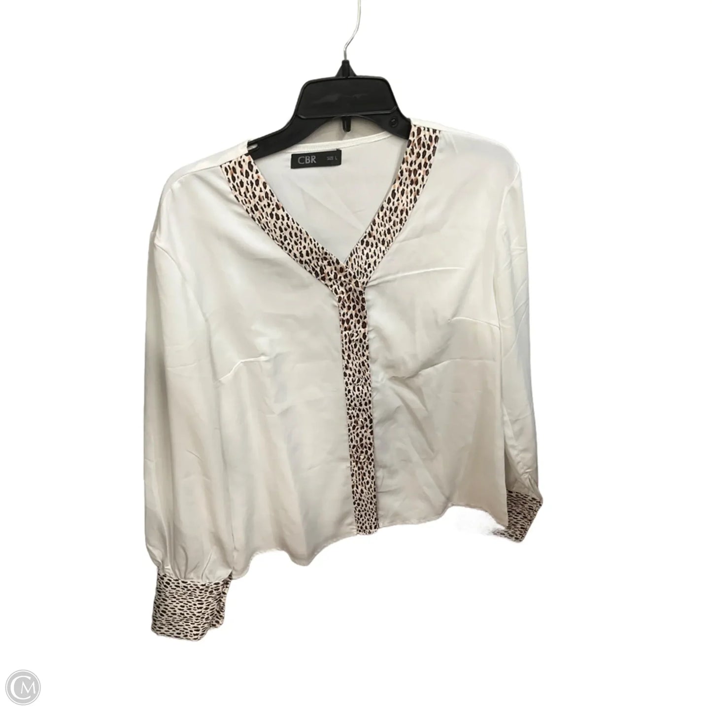 Blouse Long Sleeve By Clothes Mentor In Animal Print, Size: L