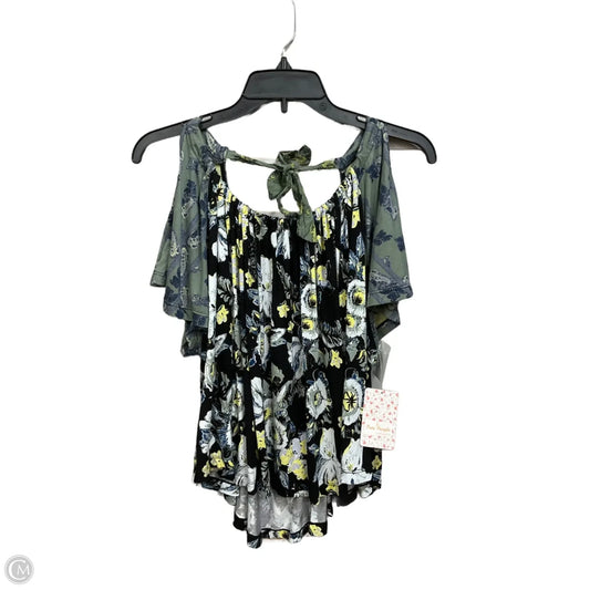 Top Short Sleeve By Free People In Floral Print, Size: S