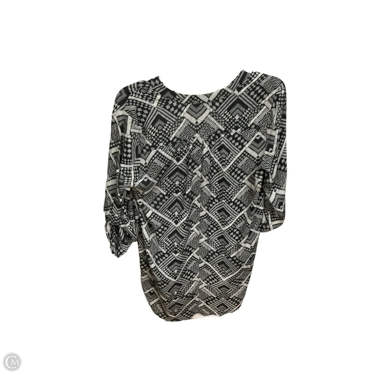 Blouse Long Sleeve By Lush In Black & White, Size: S