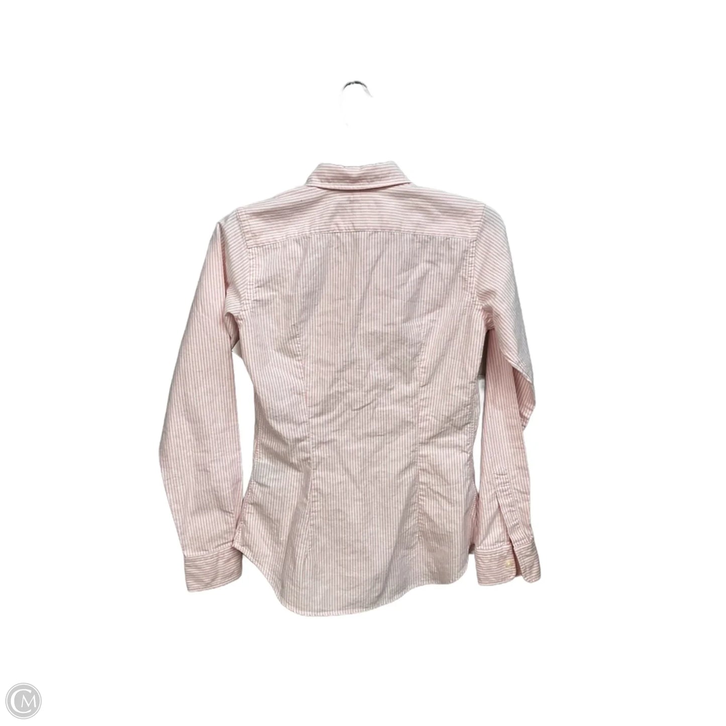Blouse Long Sleeve By Ralph Lauren In Pink & White, Size: Xs