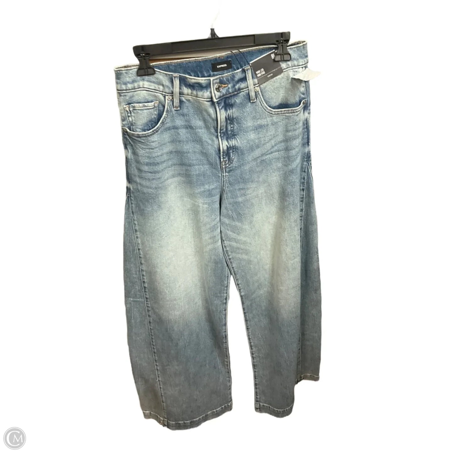 Jeans Wide Leg By Express In Blue Denim, Size: 8