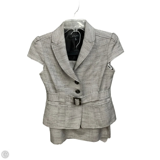 Skirt Suit 2pc By Nine West In Grey, Size: 6p