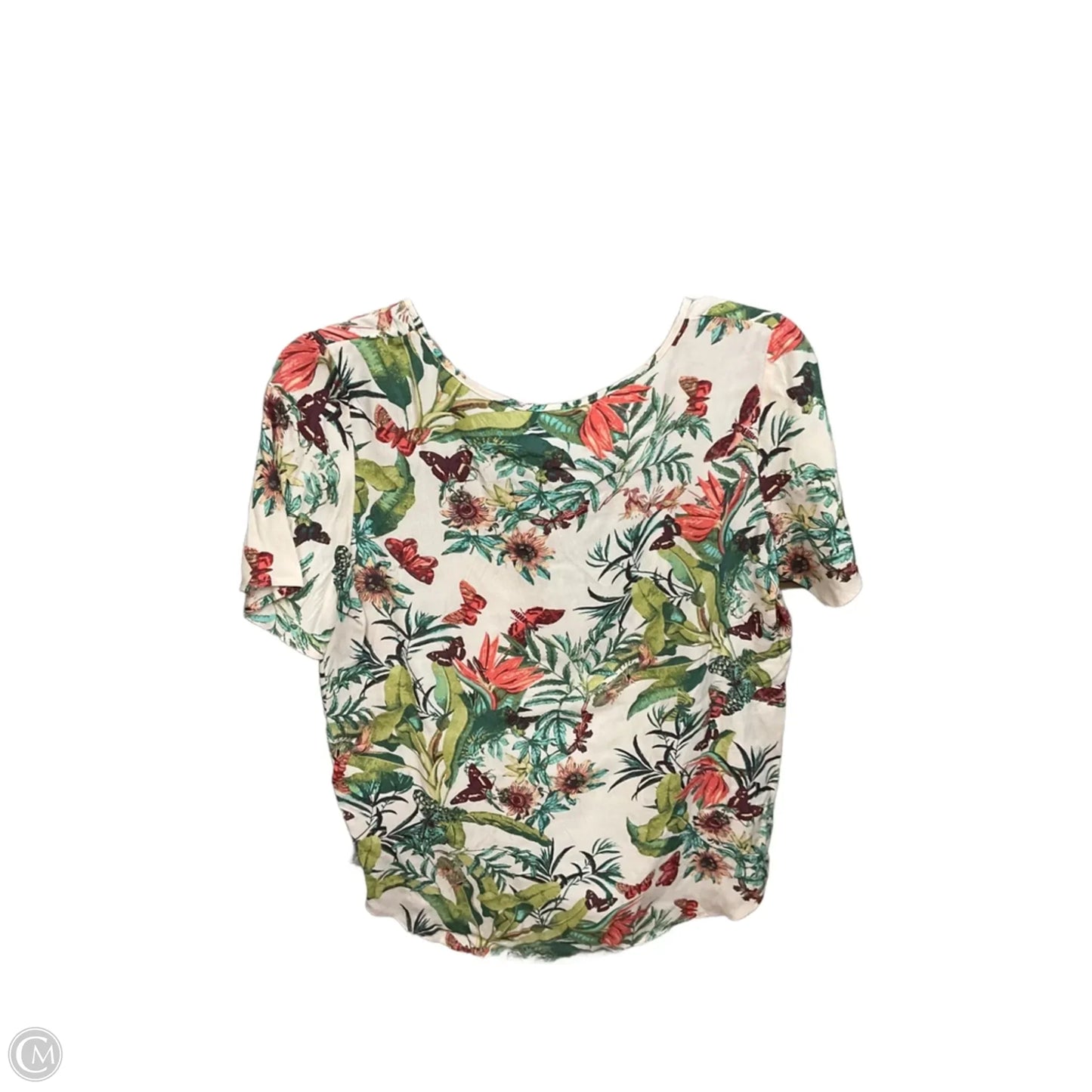 Top Short Sleeve By H&m In Floral Print, Size: S