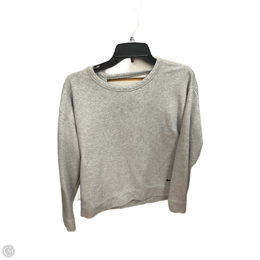Athletic Top Long Sleeve Collar By Nike Apparel In Grey, Size: M