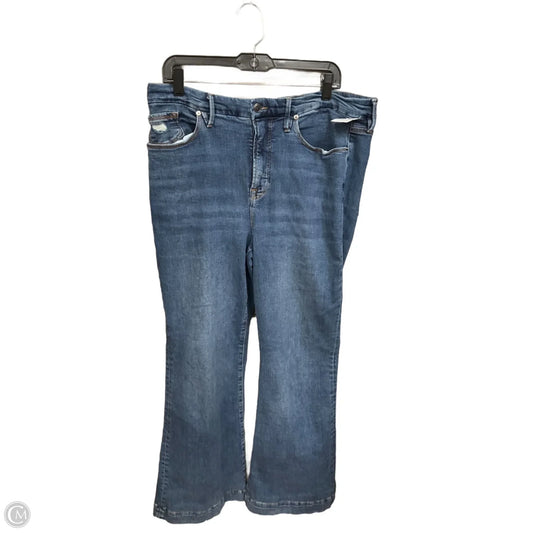 Jeans Wide Leg By Good American In Blue Denim, Size: 18