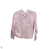 Blouse Long Sleeve By Chaps In Pink & White, Size: M