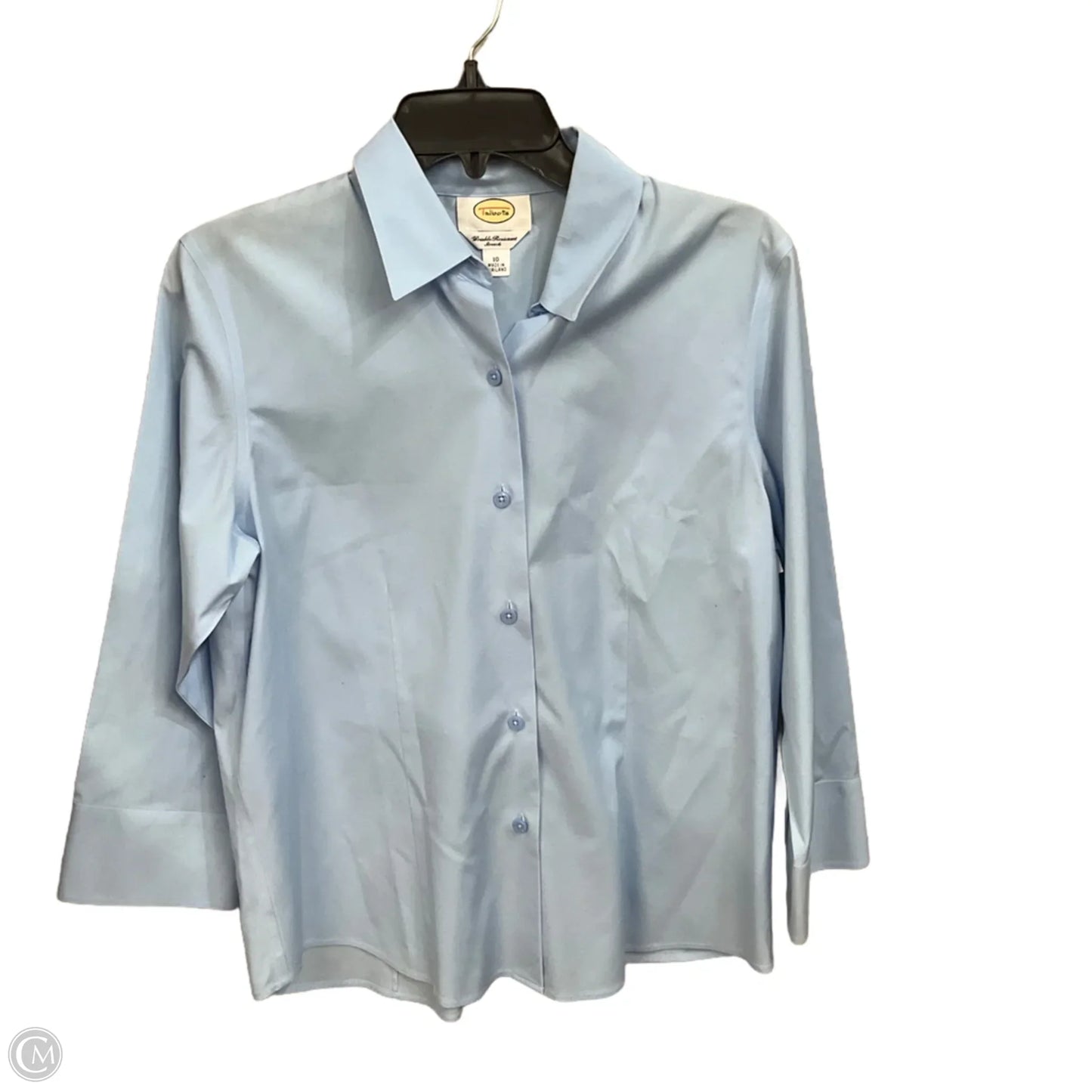Blouse 3/4 Sleeve By Talbots In Blue, Size: M