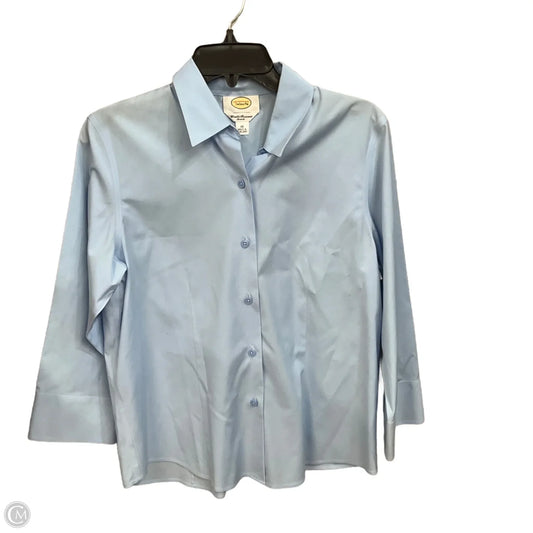 Blouse 3/4 Sleeve By Talbots In Blue, Size: M