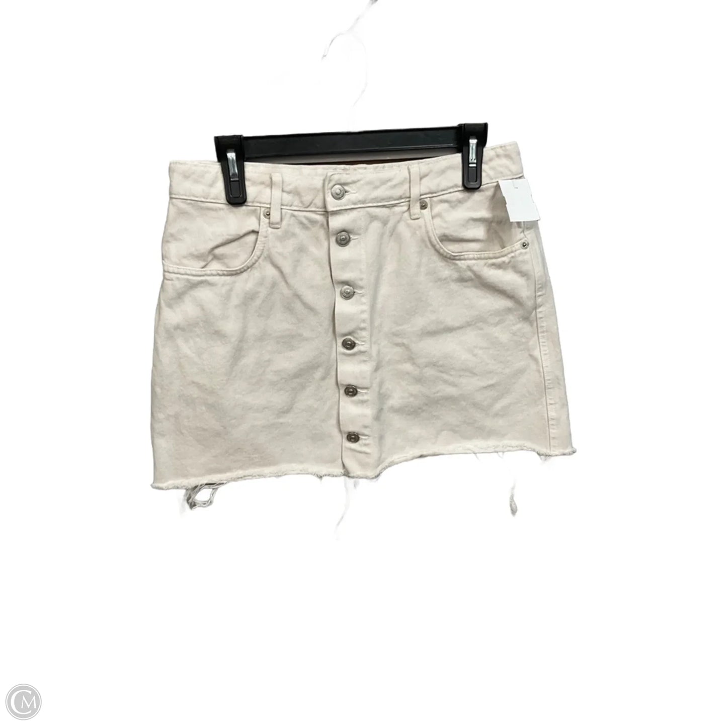 Skirt Mini & Short By Zara In White Denim, Size: 14