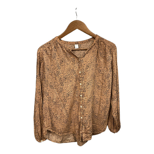 Blouse Long Sleeve By Old Navy In Animal Print, Size: S