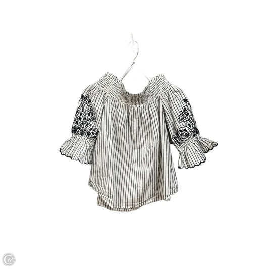 Top 3/4 Sleeve By Chicos In Striped Pattern, Size: S