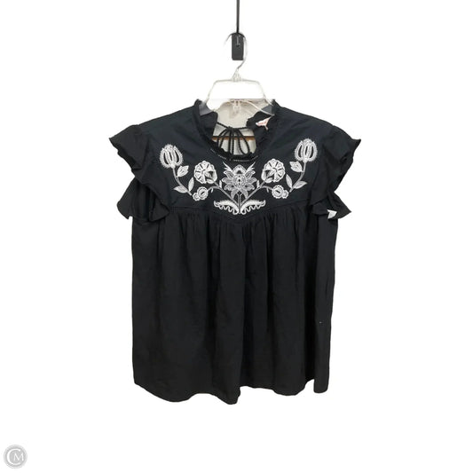 Top Short Sleeve By Knox Rose In Black, Size: M