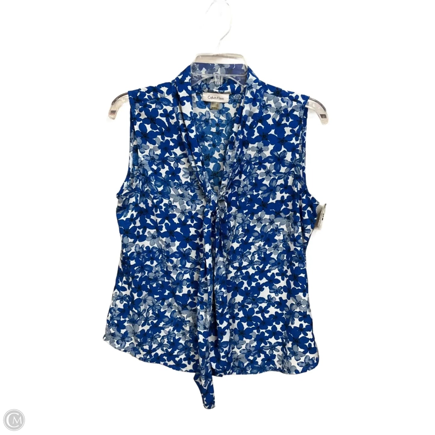 Top Sleeveless By Calvin Klein In Floral Print, Size: M
