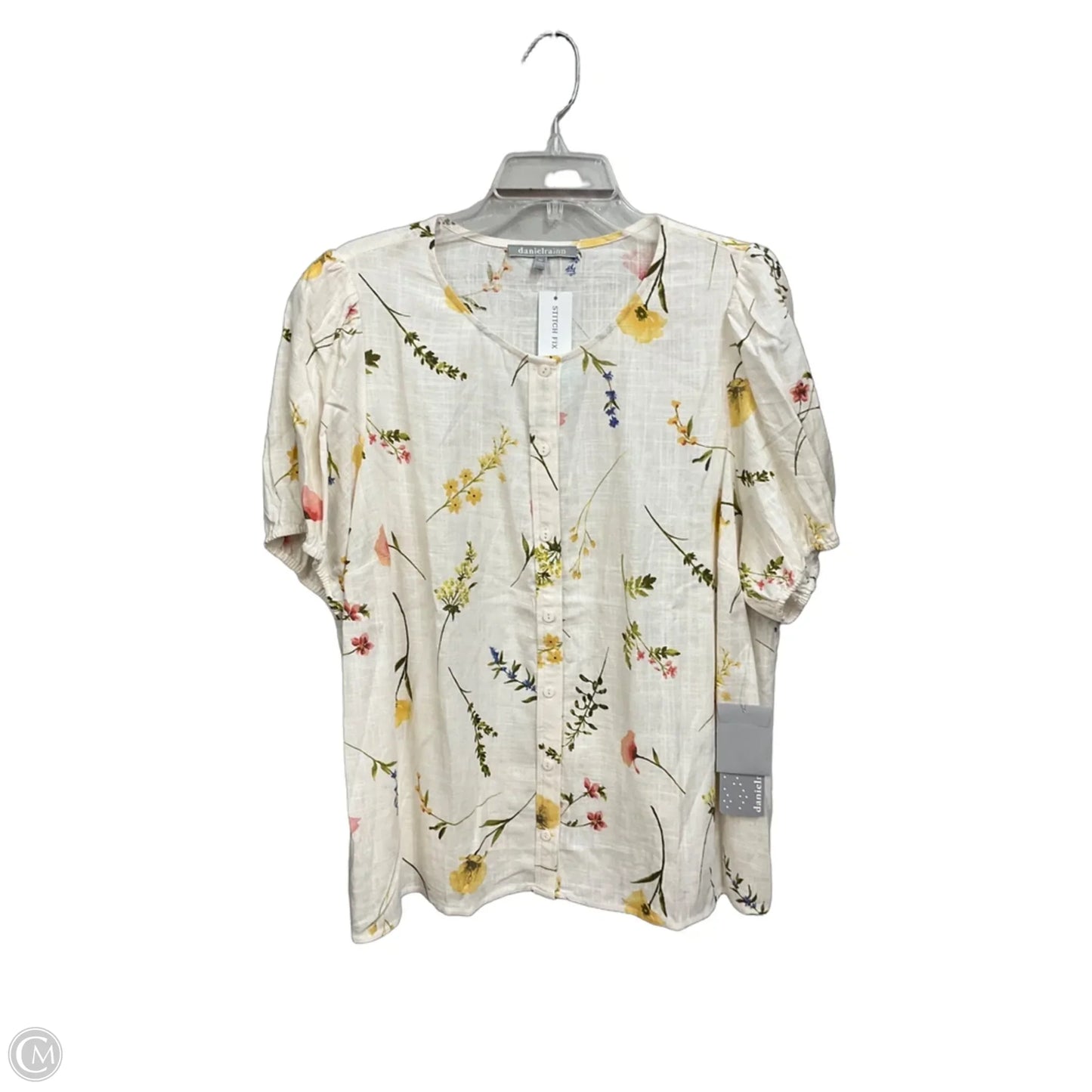 Top Short Sleeve By Daniel Rainn In Floral Print, Size: 2x