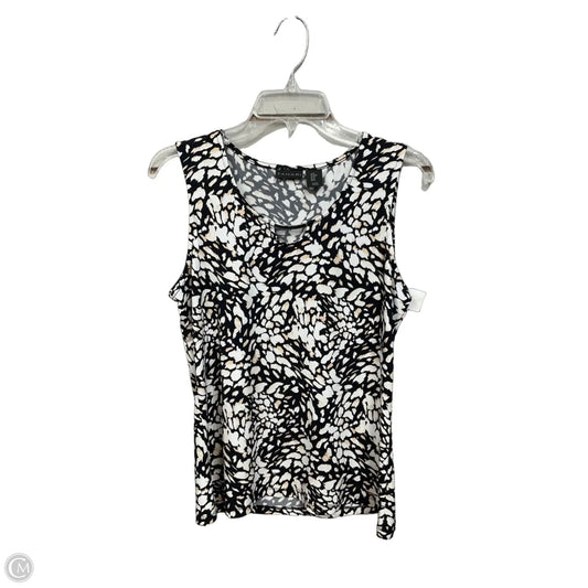 Top Sleeveless By Tahari In Black & White, Size: M