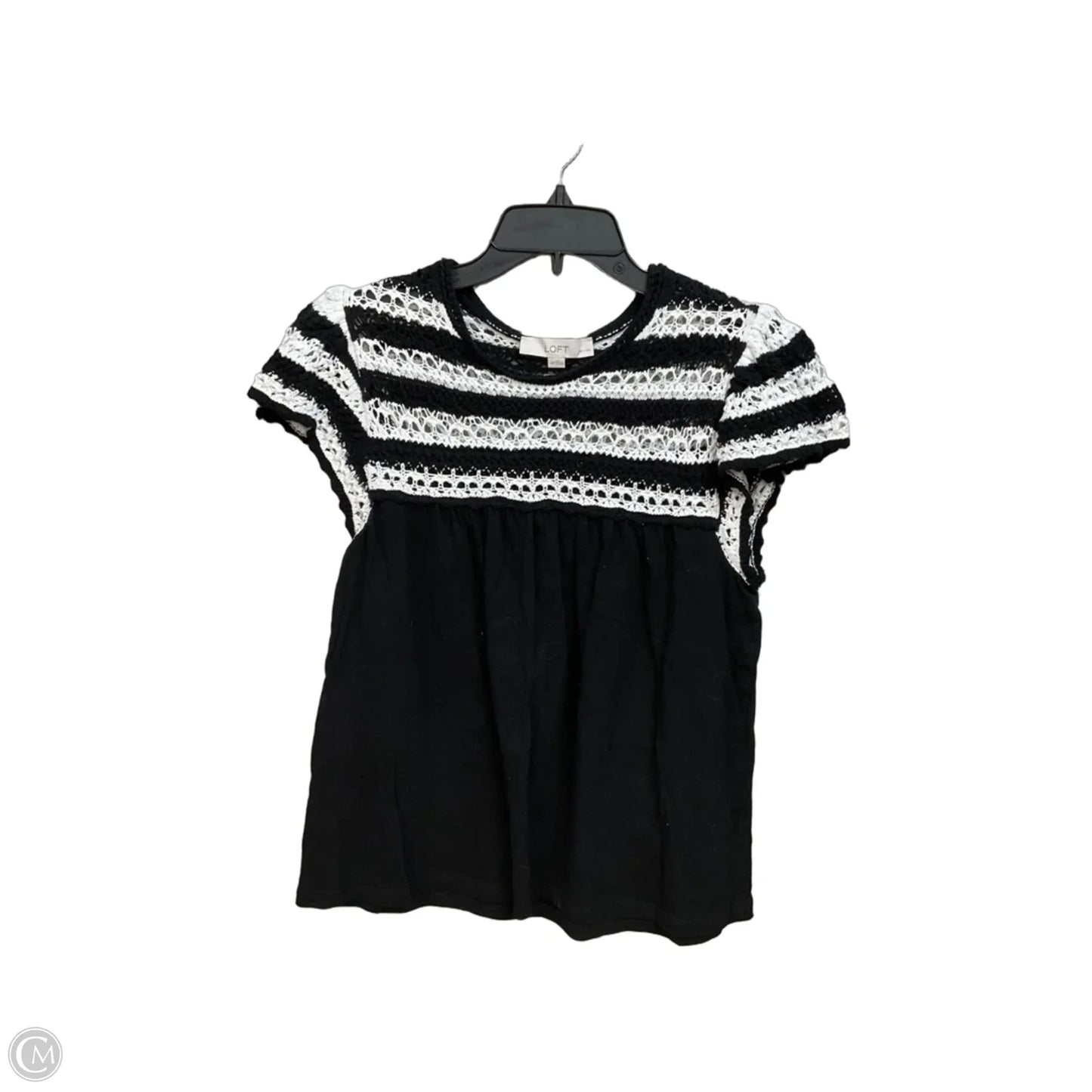 Top Sleeveless By Loft In Black & White, Size: Lp