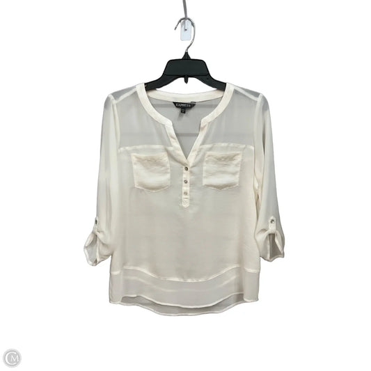 Top 3/4 Sleeve By Express In Cream, Size: S