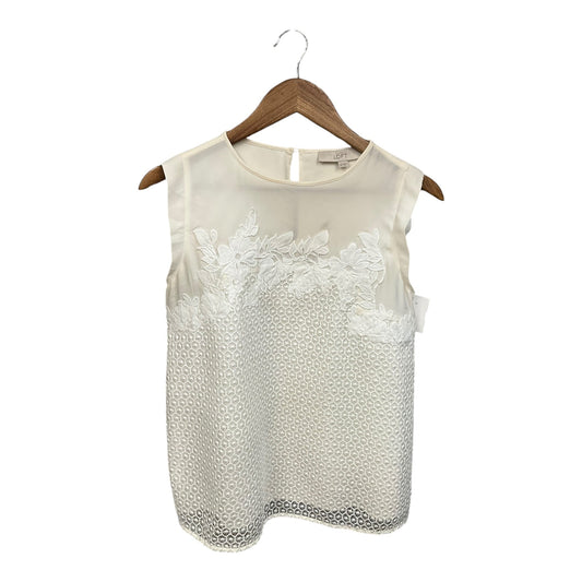 Top Sleeveless By Loft In White, Size: Xs