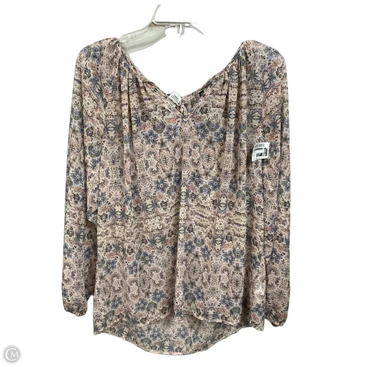 Blouse Long Sleeve By Cabi In Floral Print, Size: Xs