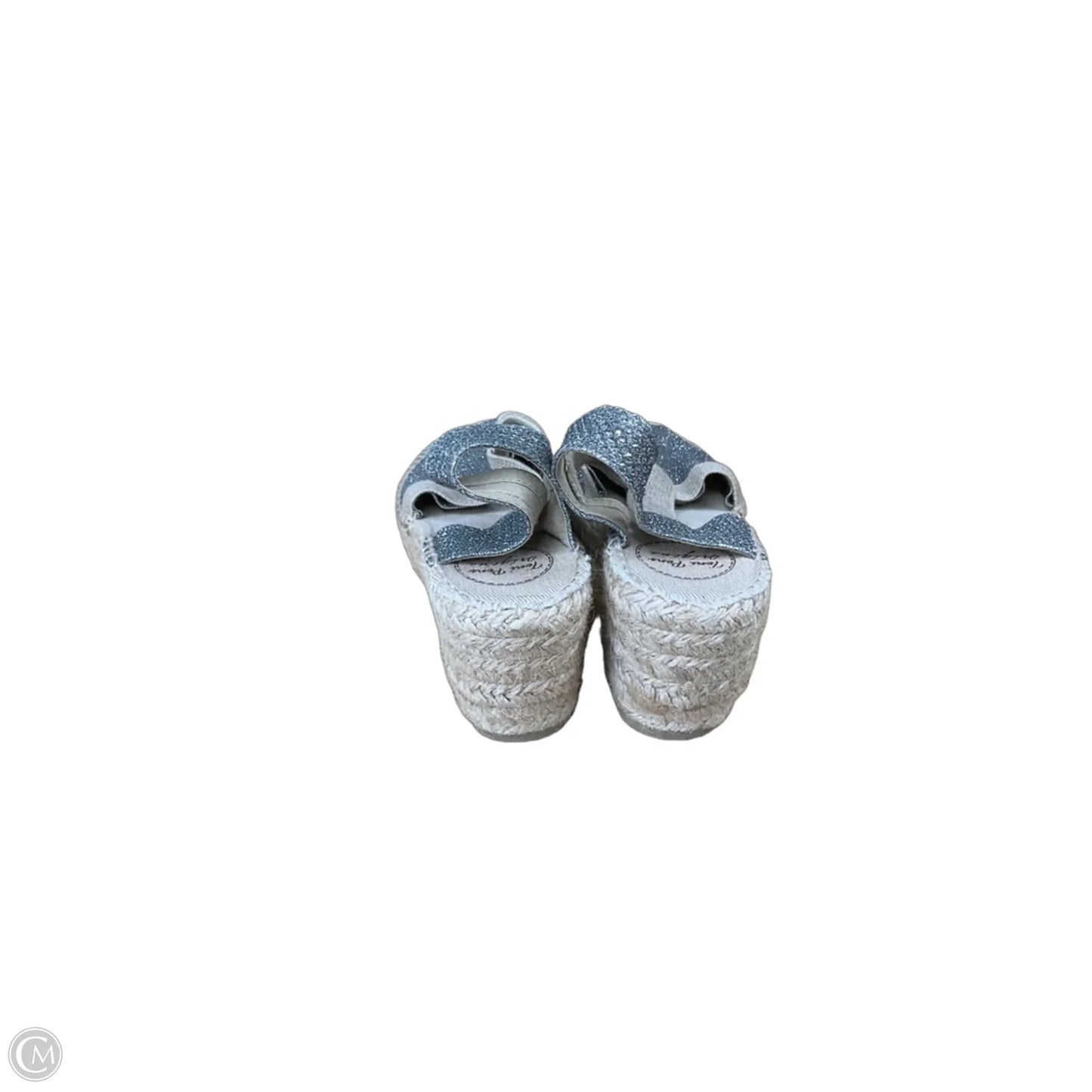 Sandals Heels Wedge By Clothes Mentor In Silver, Size: 9