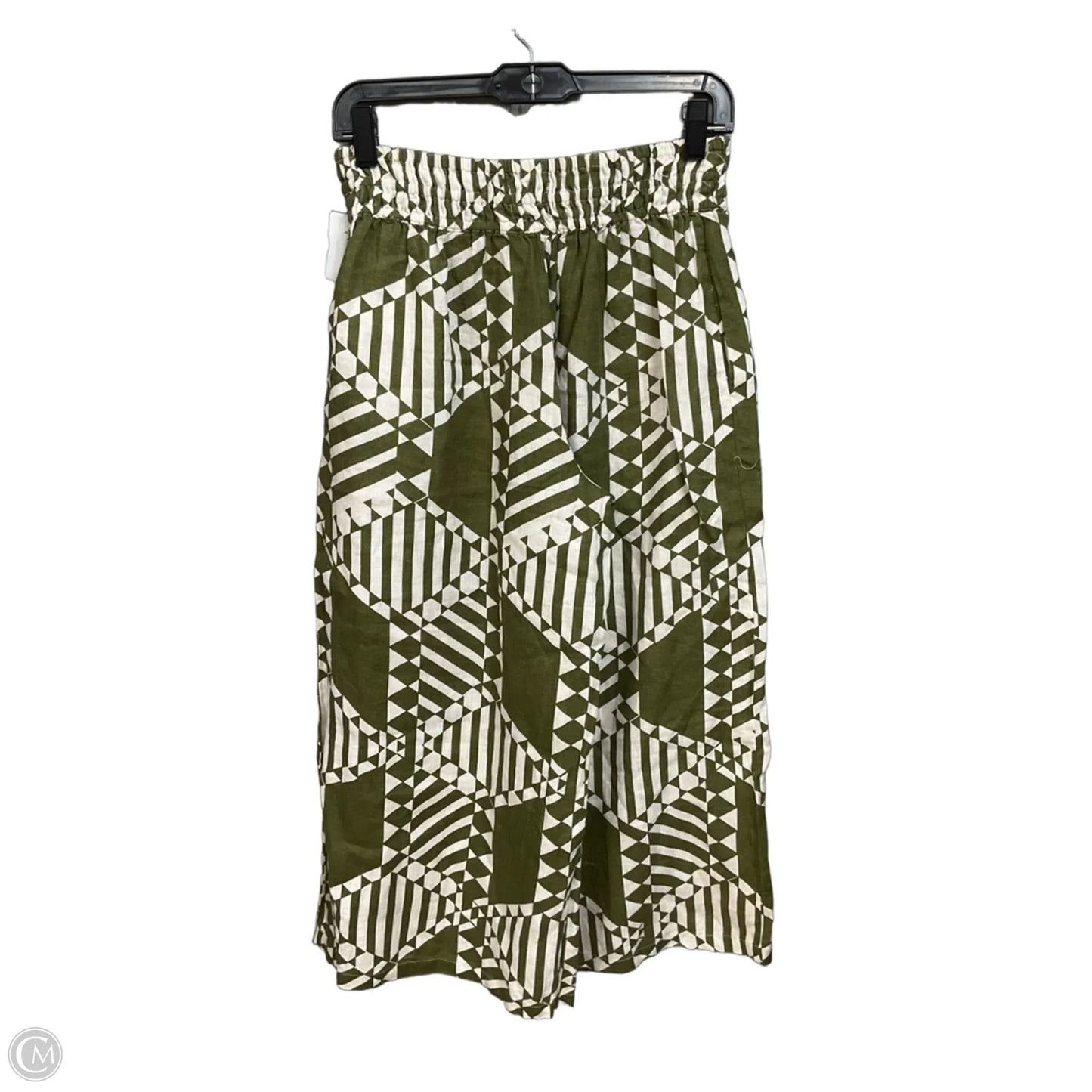 Pants Linen By Anthropologie In Green & White, Size: 4