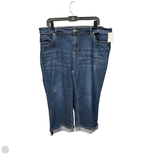 Capris By Avenue In Blue Denim, Size: 18