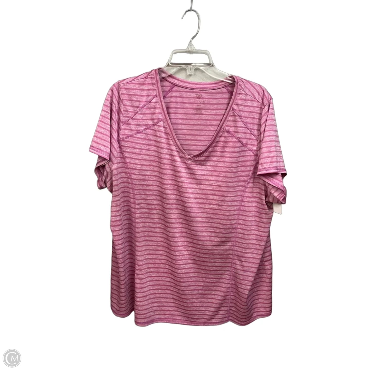 Athletic Top Short Sleeve By Livi Active In Pink, Size: 2x