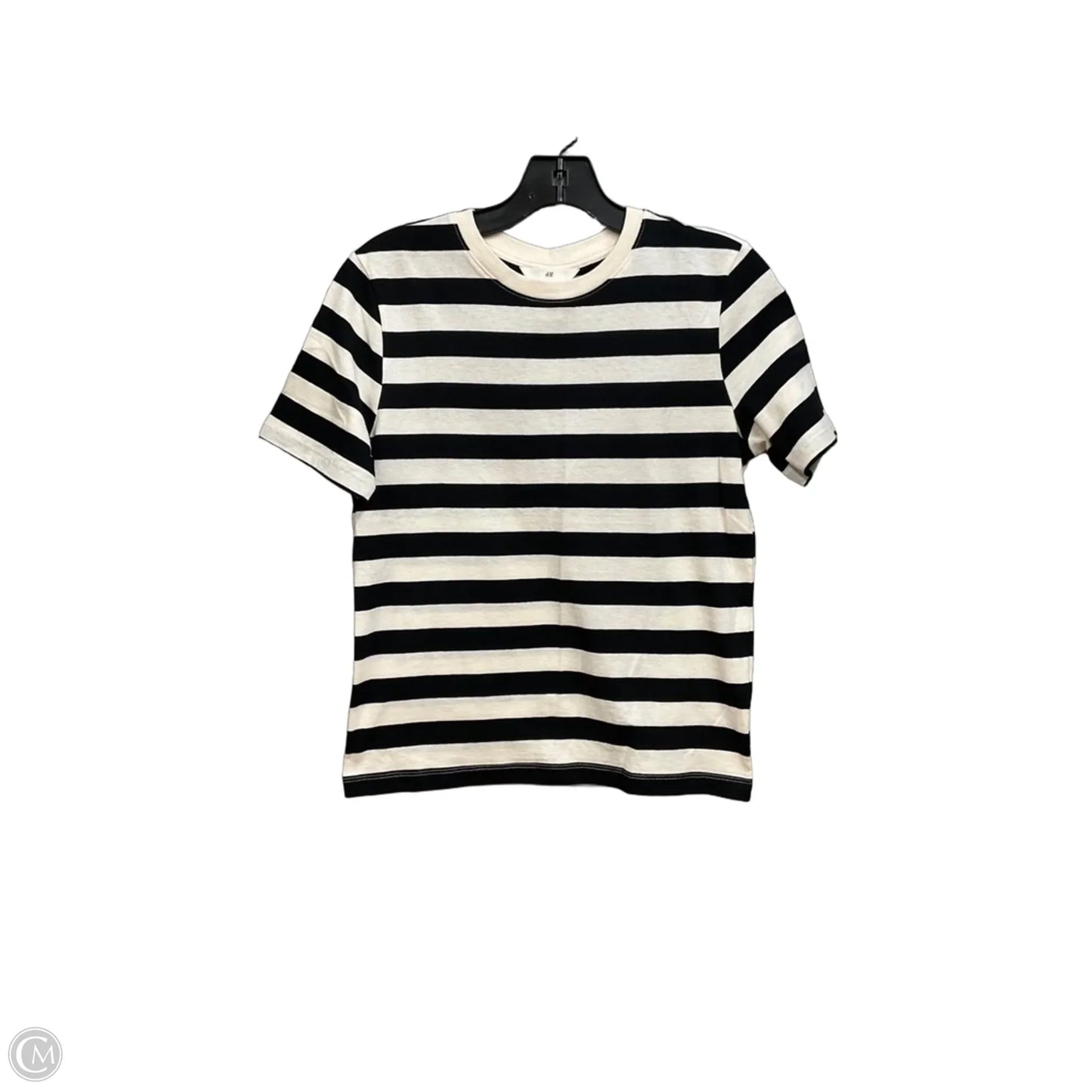 Top Short Sleeve By H&m In Striped Pattern, Size: Xs