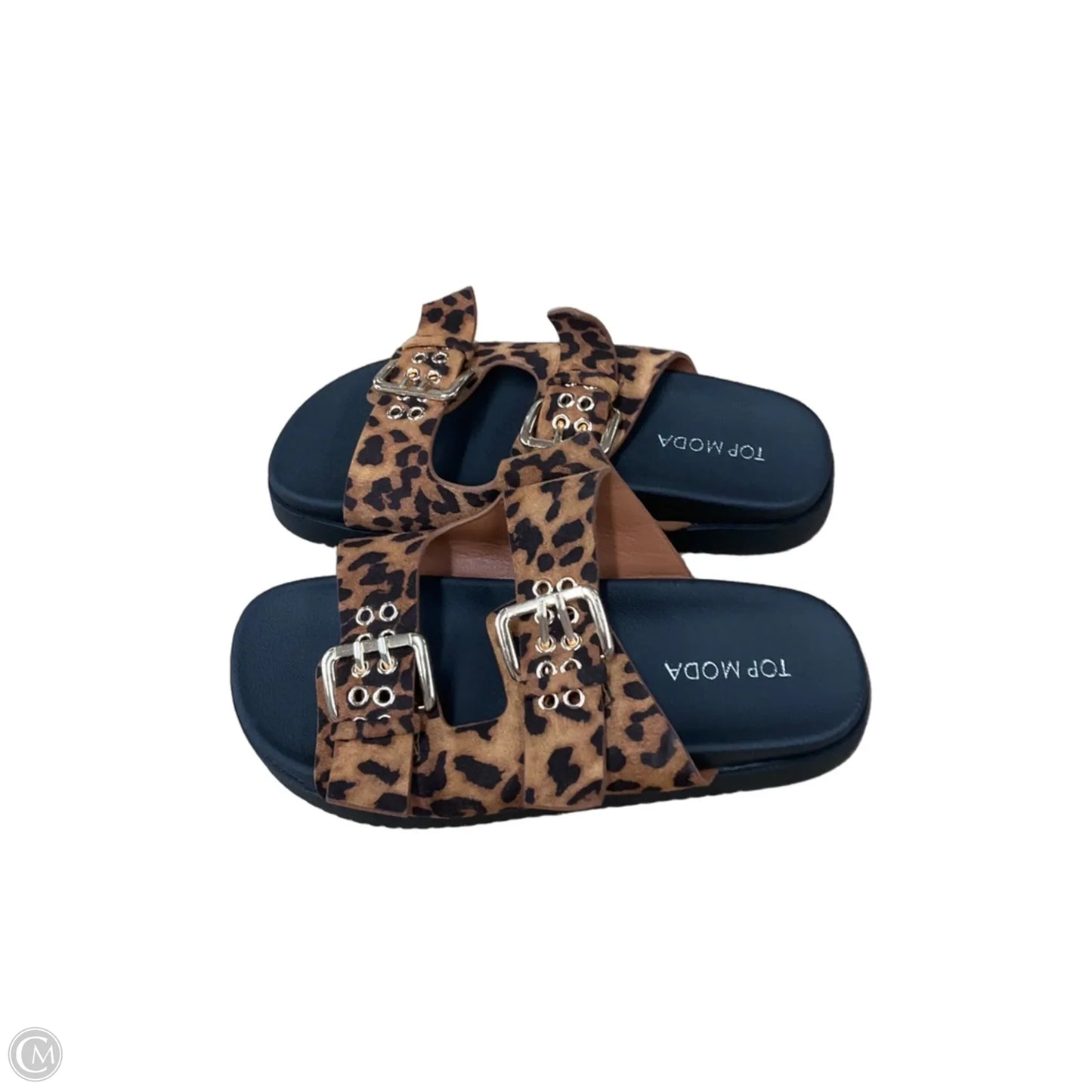 Sandals Flats By Top Moda In Animal Print, Size: 6