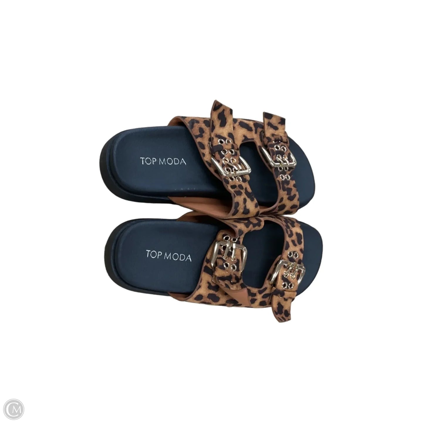 Sandals Flats By Top Moda In Animal Print, Size: 6