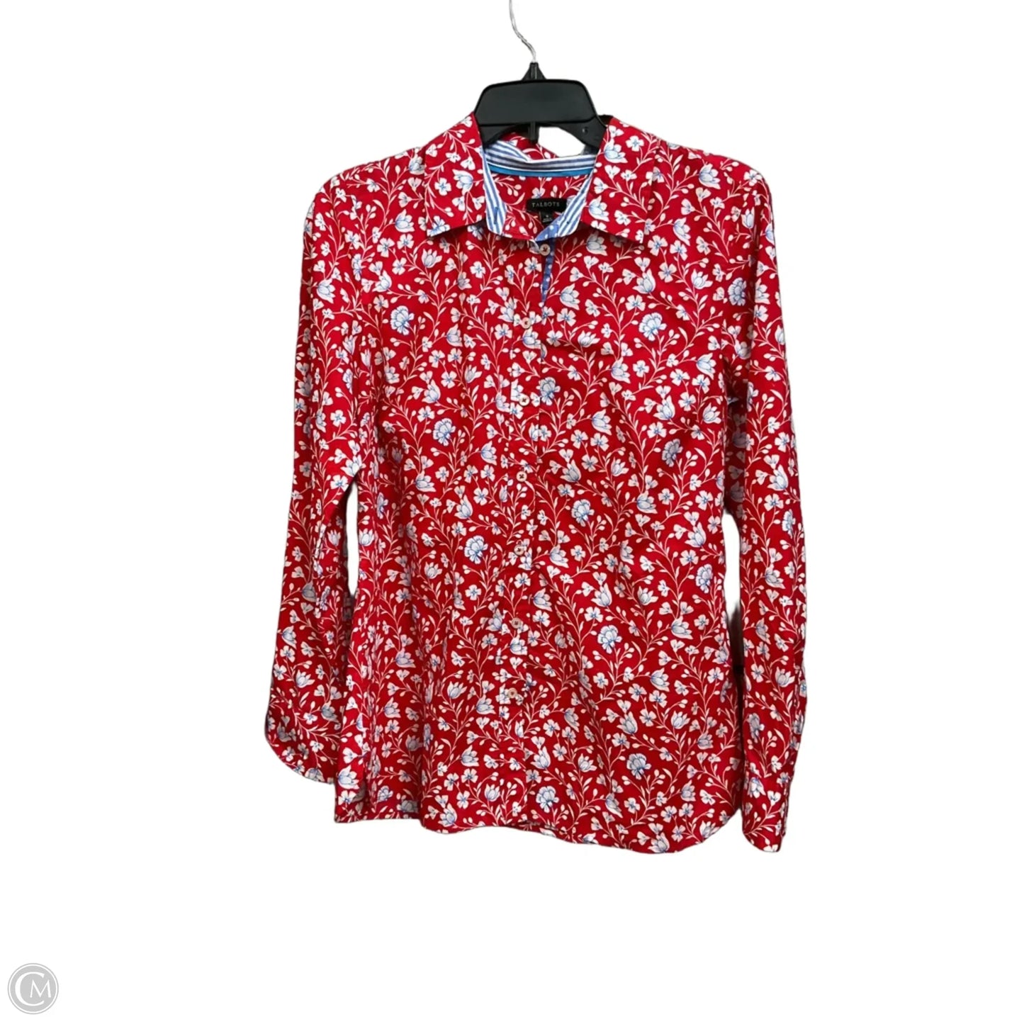 Blouse Long Sleeve By Talbots In Red, Size: S