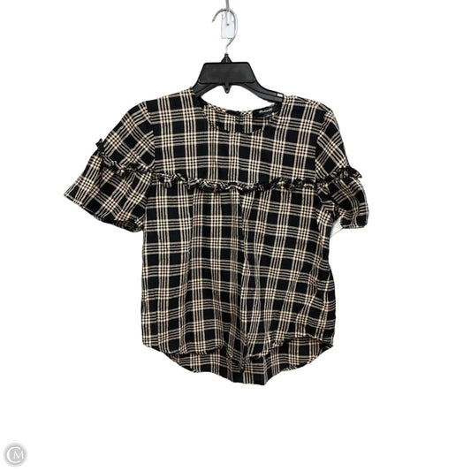 Top Short Sleeve By Madewell In Black & Tan, Size: S