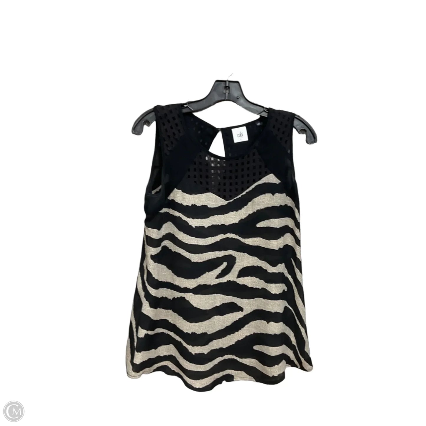 Top Sleeveless By Cabi In Black & Tan, Size: Xs