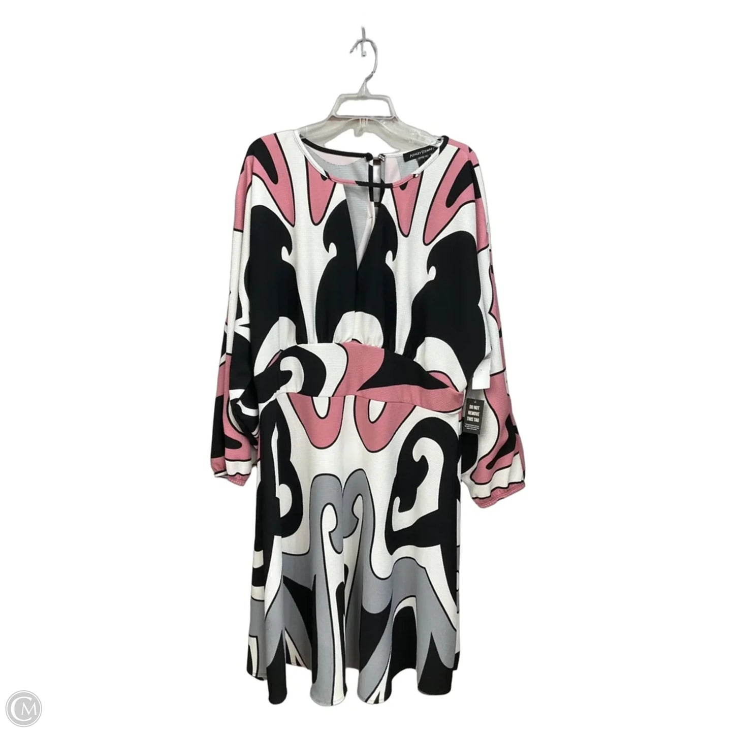 Dress Casual Midi By Ashley Stewart In Black & Pink, Size: 2x