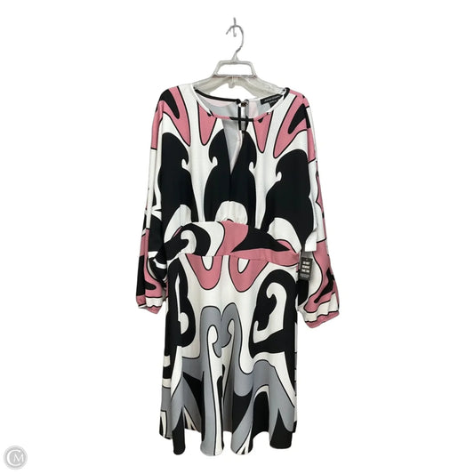 Dress Casual Midi By Ashley Stewart In Black & Pink, Size: 2x