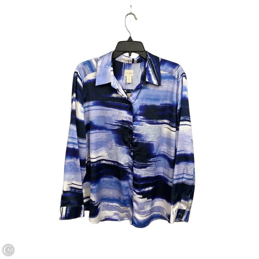 Blouse Long Sleeve By Chicos In Blue, Size: Xl