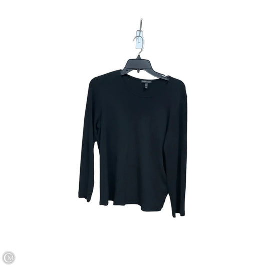 Top Long Sleeve Basic By Eileen Fisher In Black, Size: L