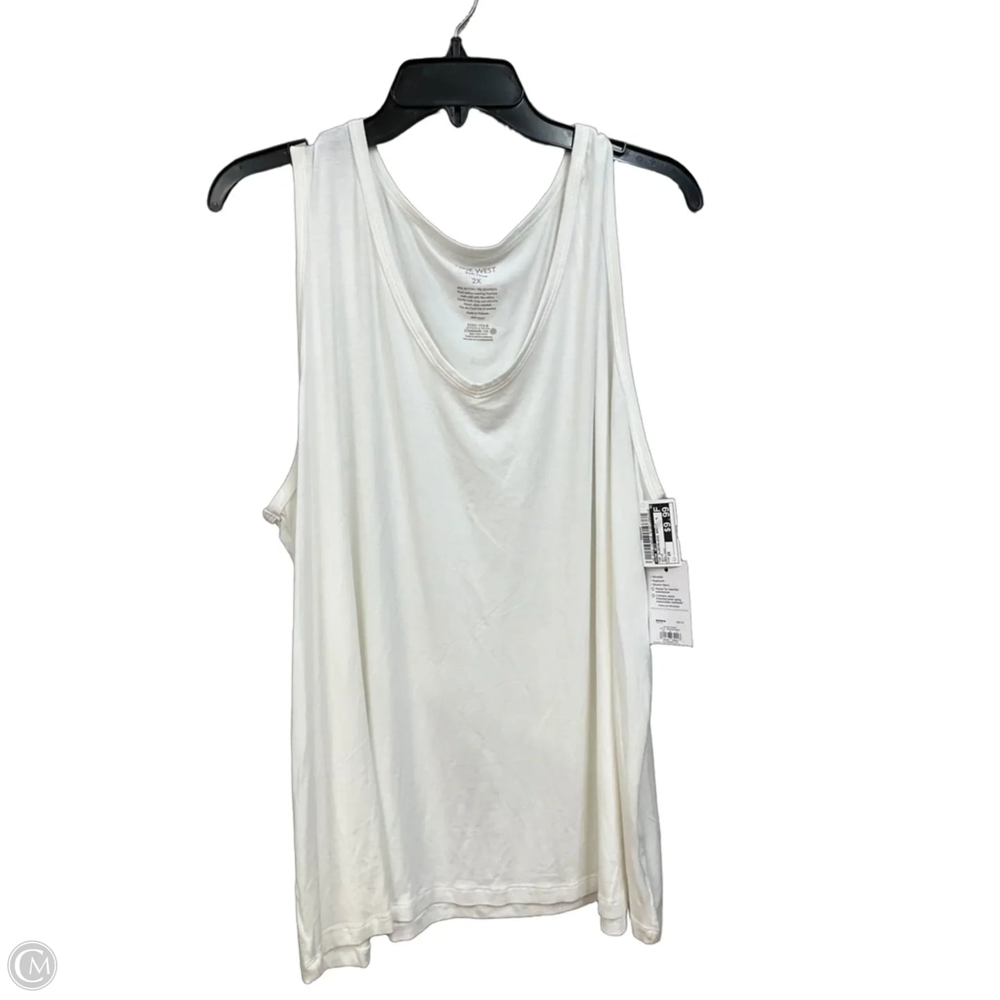 Top Sleeveless Basic By Nine West In White, Size: 2x