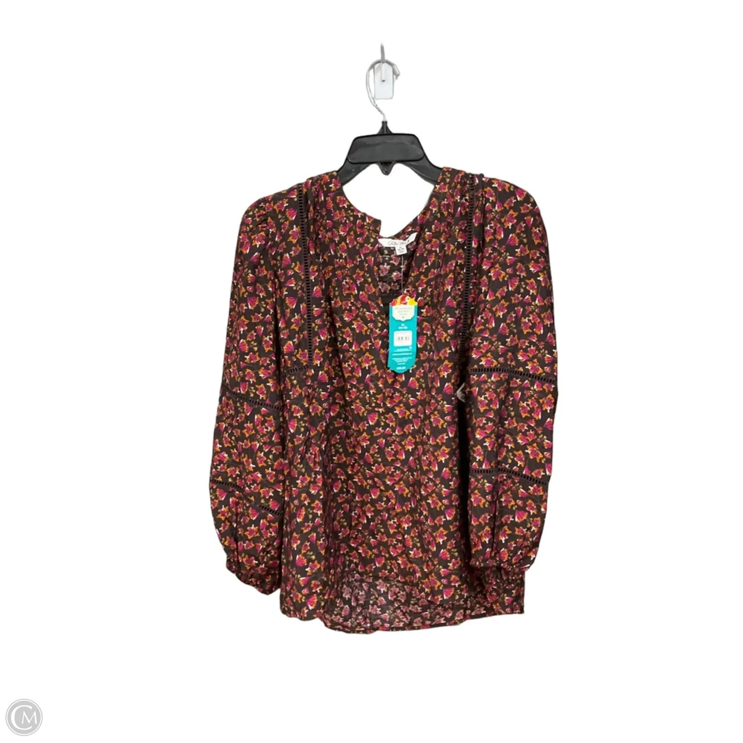 Top 3/4 Sleeve By The Pioneer Woman In Brown & Pink, Size: Xl