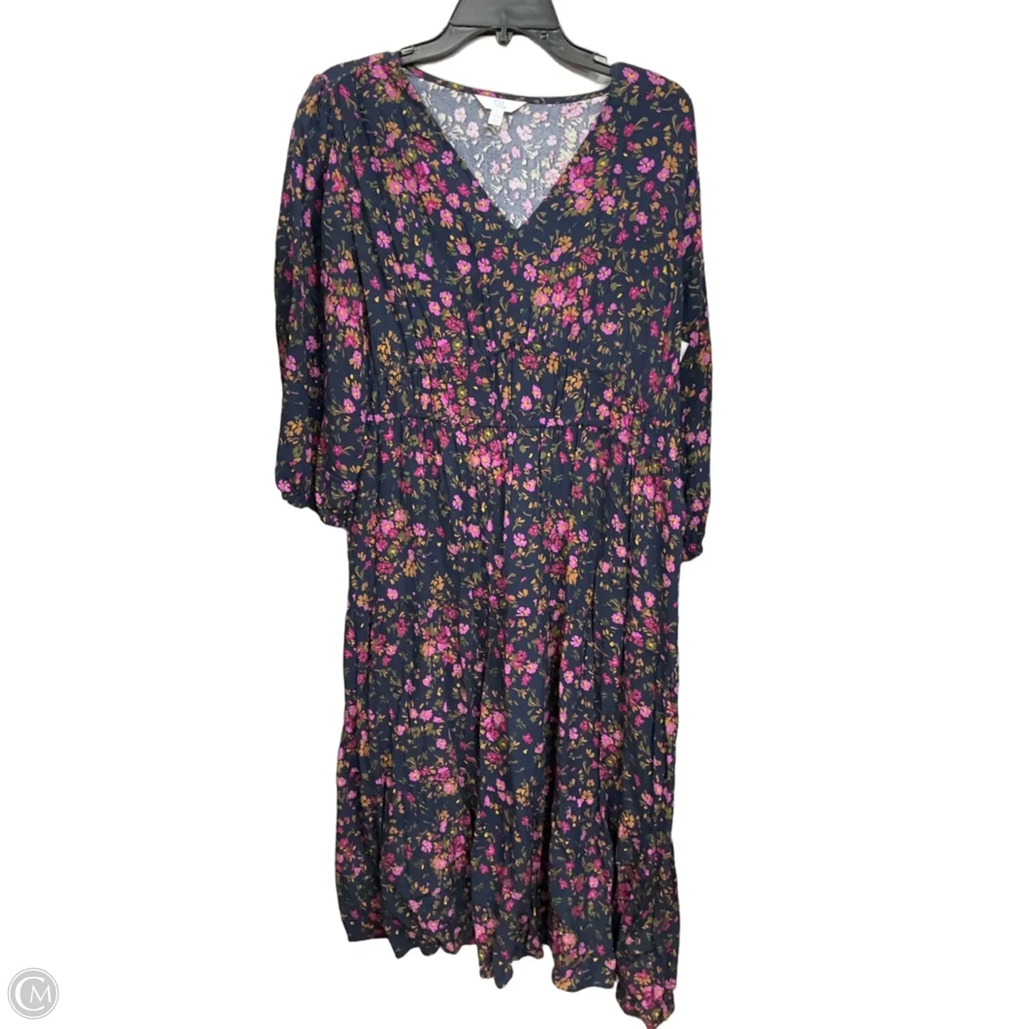 Dress Casual Maxi By Time And Tru In Floral Print, Size: L