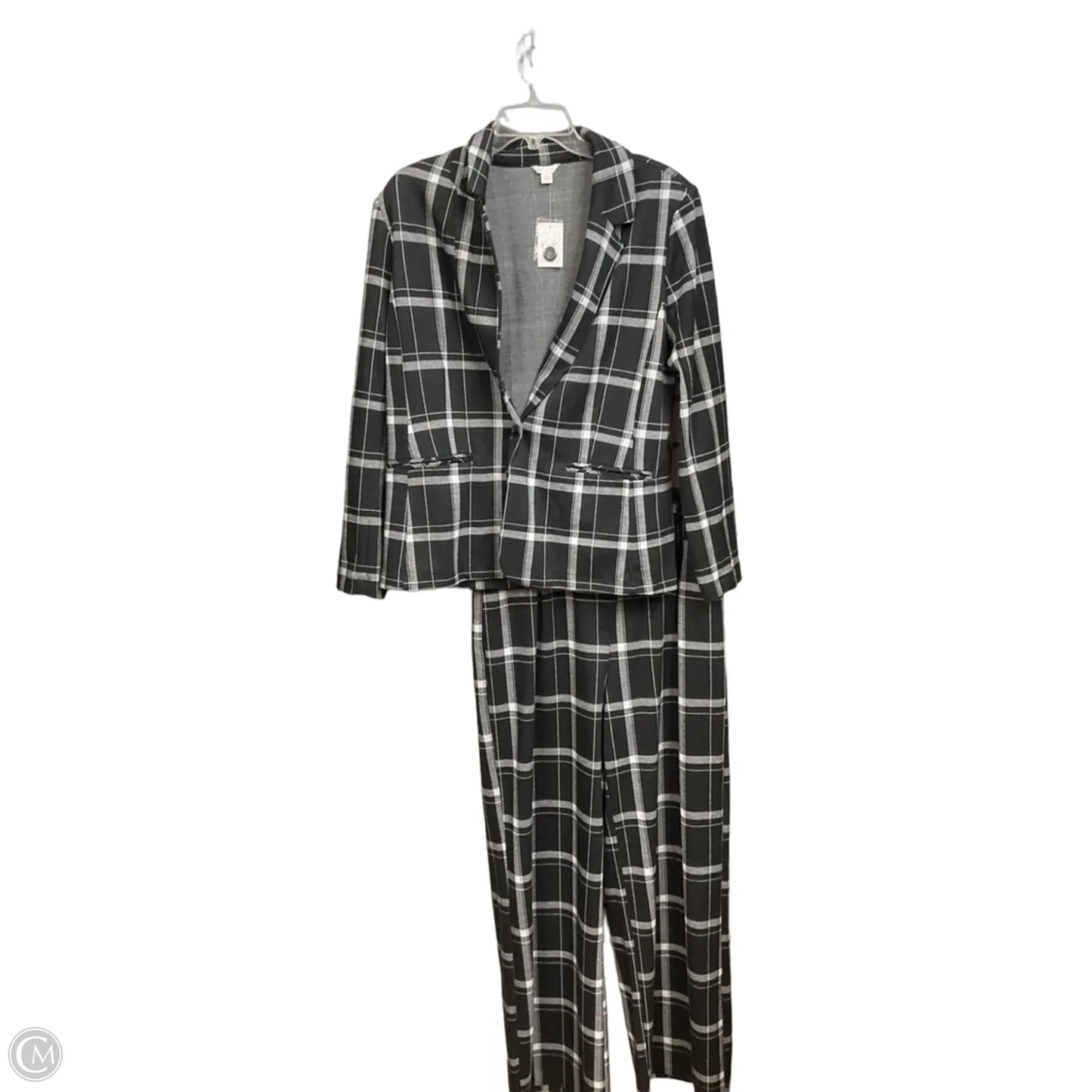Pants Set 2pc By Cato In Black & White, Size: L